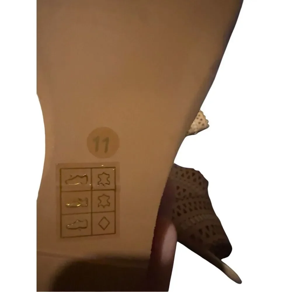 Jeffrey Campbell Tan‎ Besante Perforated Wedge Sandal Sz 11